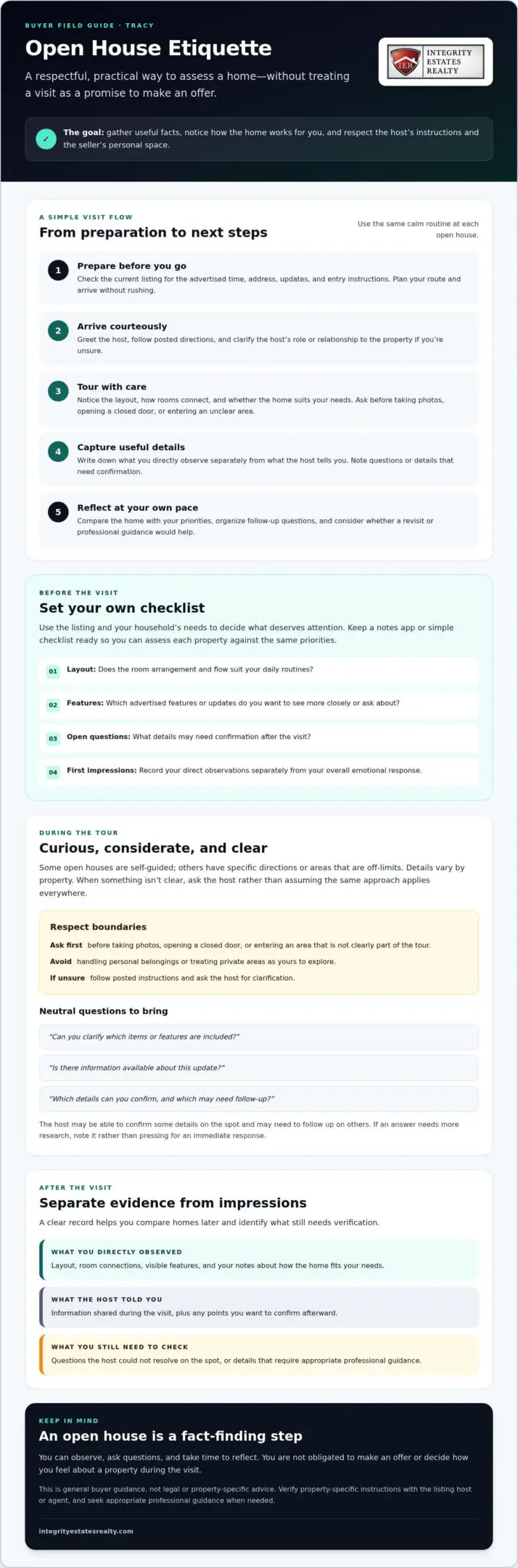 Open House Etiquette for Buyers in Tracy: A Practical 2026 Checklist